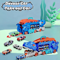Pikkukuva 2 / 5: Dinosaurusten Kuljetus Metalliautoilla, Kaupungin Dinosaurusten Ultimate Hauler Rata Leikki 4 cars