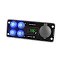 Pikkukuva 1 / 5: Autolaturi 36W Vedenpitävä 4-osainen kytkinpaneeli veneisiin, asuntovaunuihin, punainen valo Green Light 170mmx65mm