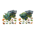 Miniatyrbild 4 av 5: 2x Dinosaurieleksaksbilar Transportör för Barn Dinosaurieleksaksset för Pojkar Flickor Dinosauriebil Transportleksak med Bilar Låtsasleksak Barnpresenter