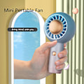 Miniatyrbild 5 av 5: Mini Handheld Fläkt Usb Mute Söt Bärbar Liten Fläkt Creative Gift Handheld Fläkt med Aromaterapi Blå