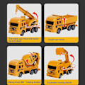 Miniatyrbild 2 av 4: 1 SET legeringskonstruktionsfordonsleksaker kran bulldozer grävmaskin gaffeltruckar pedagogiska leksaker för pojkar barn presenter A