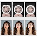 Miniatyrbild 5 av 5: Rosa 2 i 1 Clip-on Fläkt Mini Bärbar Vikbar 3 hastigheter med LED