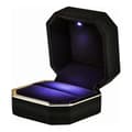LED-belyst Ring Halsband Förvaringslådor Förlovning Bröllop Present Display Box