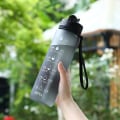 Miniatyrbild 3 av 4: 1 liter sportvattenflaska fitness med halmvattenflaska Black