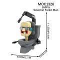 Miniatyrbild 2 av 2: Gamer Skibidi Toalett Action Figur Byggsten Leksaker TV Man Scientist 163Pcs