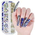 Miniatyrbillede 2 af 5: 3D Glitter Neglekunst AB/Farverige Hotfix Rhinestones Flatback Krystal Diamant Stene Multi Størrelse 12 Gitter 9