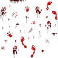 Miniatyrbillede 2 af 5: Halloween Hånd- og Fodaftryk Halloween Baggrund Dekorative Vægstickers Stue Soveværelse Hjem Dekoration Vægstickers Feriepynt FLY7