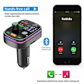 Pikkukuva 5 / 5: 2-in-1 Bluetooth 5.0 -auton FM-lähetin, kaksi USB-porttia (3.1A + Type-C), nopea lataus, tunnelmavalaistus, handsfree-autopaketti, MP3-soitin, tukee TF-korttia