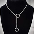 Miniatyrbillede 3 af 5: Hjerte O-ring Slip Chain Halskæde til Kvinder Rustfrit Stål Cuban Chain Hjerte Halskæde Punk Rock Krage Halskæde Håndlavet Justerbar Lariat Y Halskæde silver ring