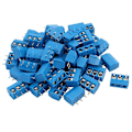 Pikkukuva 1 / 5: 100 kpl sinisiä ABS KF301-3P 5.08mm 3-napaisia liitäntäpisteitä ruuviliittimellä
