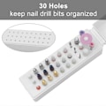 Miniatyrbild 3 av 5: 2 st Nagelborrbitshållare 30 hål Dammsäker Borrbitsfodral för Akrylnagelborrbits E-filbits (Ingår inte nagelborrbits)