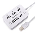 Miniatyrbillede 2 af 5: Micro USB Hub 2.0 Combo 3 Porte Kortlæser Højhastigheds USB Splitter Alt i én Kortlæser 3 Porte USB2.0 Hub USB Splitter Til Bærbar Computer Desktop