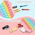 Miniatyrbild 4 av 5: Pop Fidget Plånbok för Flickor, Fidget Leksaker Väska Push Bubble Popper Handväska Axelremsväska för Flickor Kvinnor, Stressavlastande Fidgets Skolmaterial för Studenter