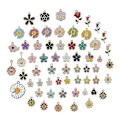 Miniatyrbillede 4 af 4: 60 Stykker Farvede Blandede Blomster Charms Vedhæng Sæt til DIY Smykkefremstilling Halskæde Armbånd Ørestik