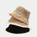 Miniatyrbillede 2 af 4: Reversibel Cordfløjl Bucket Hat Unisex Bomuldsvævet Canvas Solhat til Fiskeri, Hvid