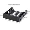 Miniatyrbillede 2 af 5: 5,25 tommer CD-ROM plads til 3,5 tommer 2,5 tommer SATA HDD mobil rack beslag kabinet sort til pc