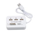 Miniatyrbillede 1 af 5: Micro USB Hub 2.0 Combo 3 Porte Kortlæser Højhastigheds USB Splitter Alt i én Kortlæser 3 Porte USB2.0 Hub USB Splitter Til Bærbar Computer Desktop