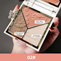 Miniatyrbillede 1 af 5: 3 i 1 Highlighter Contour Palette Bronzer Ansigtskontur Shimmer High Gloss Blusher Illuminator Brighten Makeup Koreansk Kosmetik