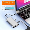 Pikkukuva 3 / 5: 11-in-1 USB-C-keskitin 4K 30Hz, Type-C - RJ45 HDMI-yhteensopiva USB 3.0 VGA-sovitin Type-C-keskitin telakka PD 87W USB-C-jakaja MacBook Pro Air:lle