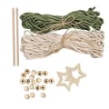 DIY Macrame Juletrærpynt med Stjerne Topp Bomulls Tråd Håndvevd Håndverk