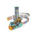 Miniatyrbillede 1 af 5: Automatisk Domino-Lægnings Tog Sæt med 80 Domino-Klodser - Blåt Tog