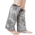 Miniatyrbilde 1 av 5: 1 Par Legwarmere Kunstig Pels Fluffy Kneihøye Tykke Sexy Hold Varme Ensfarget Høst Vinter Kvinne Støvletter Strømper for Hjem JIKAIX light grey