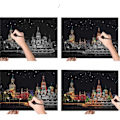 Miniatyrbild 2 av 5: Hueboard Scratch Art, Hue Board Scratch Art, Hueboard Art Scratch taj mahal