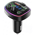 Miniatyrbillede 1 af 5: Trådløs Bluetooth Bil FM-Sender Modtager 2 USB Opladere Adapter Med Lys