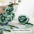 Miniatyrbild 4 av 4: 2-pack Jätte Chunky Garn för Virkning, Supertjockt Stort Mjukt Fluffigt Garn, Tie Dye Plyschigt Luddigt Garn, Blandfärgat Tjockt Chenillegarn för Handstickning/ green