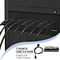 Miniatyrbillede 3 af 5: 7 Port USB 3.0 Hub 5Gbs 5.25inch CD-ROM Drev Bay CD ROM Frontpanel til Computer Kabinet+USB 3.0 19-p