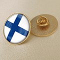 Miniatyrbillede 1 af 3: Finsk flag krystallimuleret badge broche flag badge af verden c 25mm