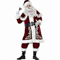 Miniatyrbild 1 av 5: Plus Size Deluxe Sammet Juldräkt för Vuxna Cosplay Par Santa Claus Kläder Festkläder Juluniform Kostym för Män Kvinnor red  man xl