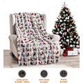 Miniatyrbillede 2 af 4: Elegant og komfortabel luksuriøs fløjl super blød juletrykt fleece tæppe white christmas cat 50 in x 60 in