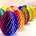 Miniatyrbillede 2 af 3: 3D-printet drageæg påskeæg leddelt bevægelige ornamenter legetøj håndværk candy color