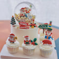 Miniatyrbillede 3 af 4: Bløde Lim Santa Claus Gave Juletræ Kage Bage Dekoration Indsæt 12-delt Sæt