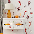 Miniatyrbillede 5 af 5: Halloween Hånd- og Fodaftryk Halloween Baggrund Dekorative Vægstickers Stue Soveværelse Hjem Dekoration Vægstickers Feriepynt FLY7