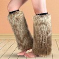 Miniatyrbilde 4 av 5: 1 Par Legwarmere Kunstig Pels Fluffy Kneihøye Tykke Sexy Hold Varme Ensfarget Høst Vinter Kvinne Støvletter Strømper for Hjem JIKAIX white