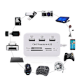 Miniatyrbillede 4 af 5: Micro USB Hub 2.0 Combo 3 Porte Kortlæser Højhastigheds USB Splitter Alt i én Kortlæser 3 Porte USB2.0 Hub USB Splitter Til Bærbar Computer Desktop