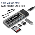 Miniatyrbild 2 av 5: M2 NVMe SATA SSD-hölje USB C-hub NGFF SSD-inkapsling HDD-låda SD TF-kortläsare Typ C HUB-docka för MacBook Pro Air USB C-delare