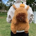 Miniatyrbild 3 av 5: Kapibara Plysch Ryggsäck Kawaii Mode Plushie Dock Fur Väska Barnväska Axelväska Mini Ryggsäck cpbla frog bag