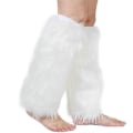 Miniatyrbilde 1 av 5: 1 Par Legwarmere Kunstig Pels Fluffy Kneihøye Tykke Sexy Hold Varme Ensfarget Høst Vinter Kvinne Støvletter Strømper for Hjem JIKAIX white
