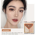Miniatyrbillede 5 af 5: 3 i 1 Highlighter Contour Palette Bronzer Ansigtskontur Shimmer High Gloss Blusher Illuminator Brighten Makeup Koreansk Kosmetik
