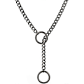 Miniatyrbillede 1 af 5: Hjerte O-ring Slip Chain Halskæde til Kvinder Rustfrit Stål Cuban Chain Hjerte Halskæde Punk Rock Krage Halskæde Håndlavet Justerbar Lariat Y Halskæde black ring
