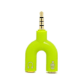 Miniatyrbilde 1 av 5: Y Dual Audio 3,5 mm Splitterkabeladapter Praktisk lydlinje 1 til 2 AUX-kabel Hodetelefon 3,5 mm adapter 1 hann til 2 hunn green