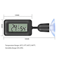 Miniatyrbillede 2 af 5: LCD Digital Hygrometer Termometer med Baggrundsbelysning til Reptil, Vivarium, Drivhus, Babyværelse, Inkubator (sort), seuais