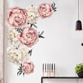 Miniatyrbild 3 av 4: Vacker Pionblomma Väggdekal Hem Trappa Dekal Studie Vardagsrum