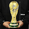 Miniatyrbillede 1 af 4: 2022 VM Fodboldtrofæ Harpiks Replica Trofæ Model Fodbold Fan Souvenir Gave 13cm