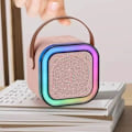 Miniatyrbilde 2 av 2: K12 Bluetooth-høyttaler med integrert mikrofon for utendørs live og hjemme-karaoke med 2 mikrofoner white