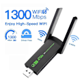 Miniatyrbilde 2 av 5: Gratis Driver 1300Mbps USB 3.0 Wifi Adapter WiFi 5 AC1300 Wi-Fi Dongle Mottaker 2.4G 5G Dobbelbånd Trådløst Nettverkskort RTL8812 Antenne For PC Bærbar PC