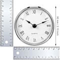 Pikkukuva 2 / 4: 3-1/8 tuuman (80 mm) kvartsikello sovitus/insert roomalaisin numeroin, kvartsikello (hopea reunus)